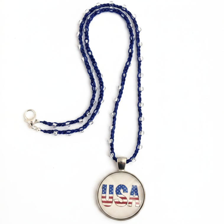 18" Capri Blue Silver Beaded Necklace