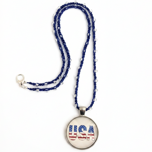 18" Capri Blue Silver Beaded Necklace