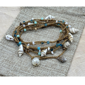 Beachy Style Multi Wrap Bracelet / Necklace with Mother of Pearl & Nassa Shells