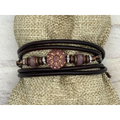 Desert Rose Leather Wrap Bracelet