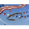 7" Miyuki & Toho Glass Bead Bracelet  – Patriot Colors with Silver
