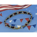 7" Miyuki & Toho Glass Bead Bracelet – Patriot Colors with Gold