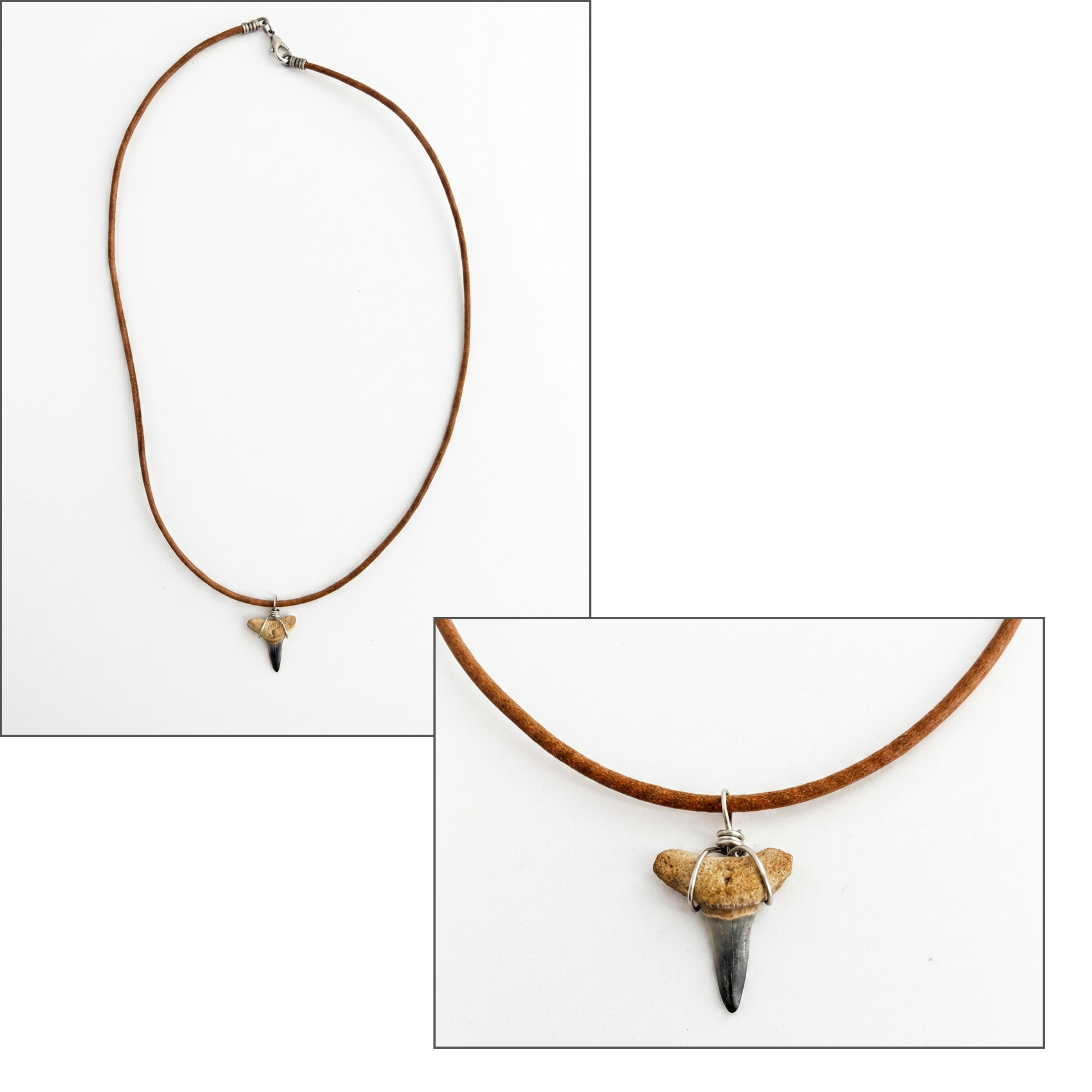 Coastal Edge: Rugged Hand-Wrapped Shark Tooth Necklace