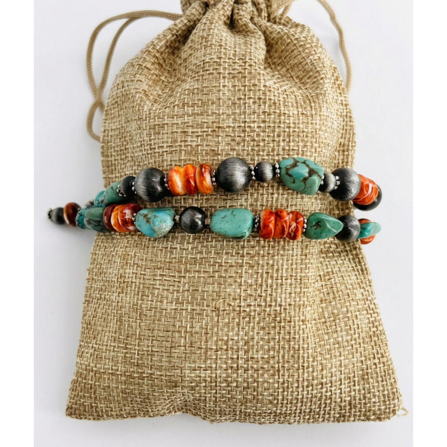 Southwest Horizon Double-Strand Beaded Bracelet