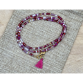 Skinny Seed Bead Wrap - Valentine Mix