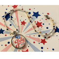 Bead Crochet Necklace with 4th of July Pendant