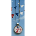 Customizable 16" Stainless Steel Ball Chain Necklace – Choose Your Patriotic Pendant