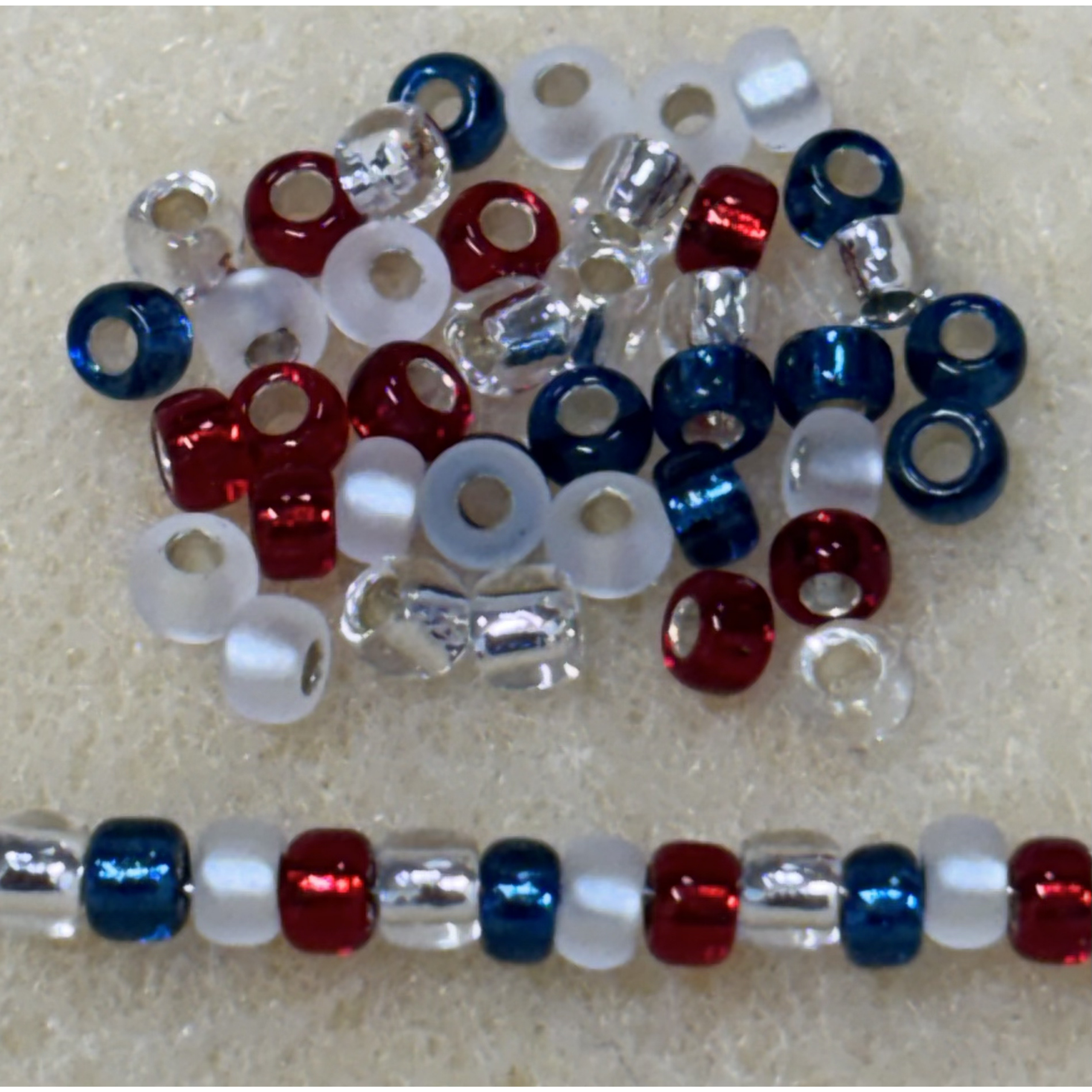 21" Patriotic Bead Crochet Necklace - Choose Your Pendant