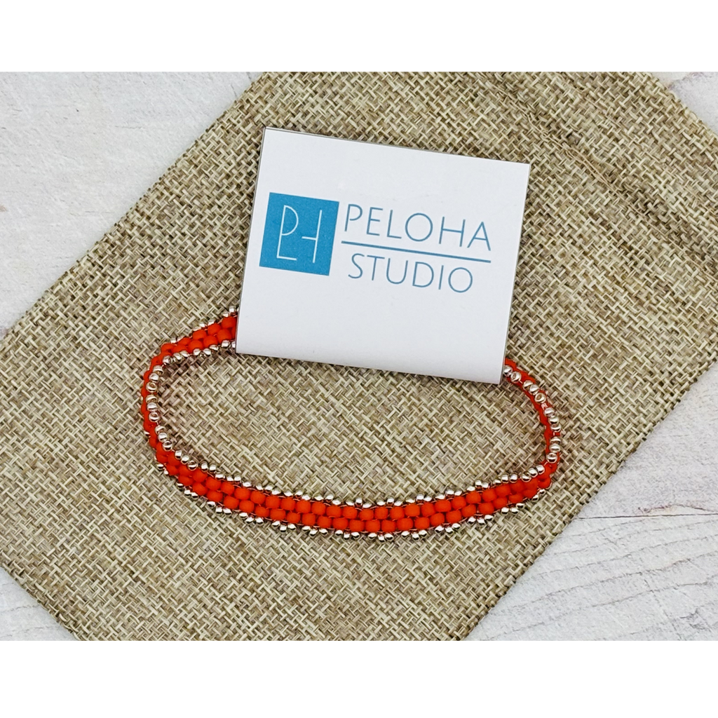 Peyote Picot Bracelet - Frosted Sunset