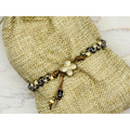 Chevron Bracelet - Hematite & Black Diamond