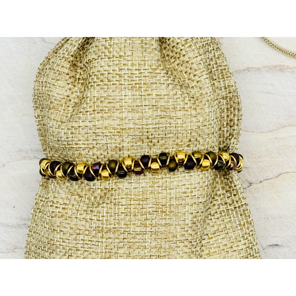 Chevron Bracelet - Frosted Bronze