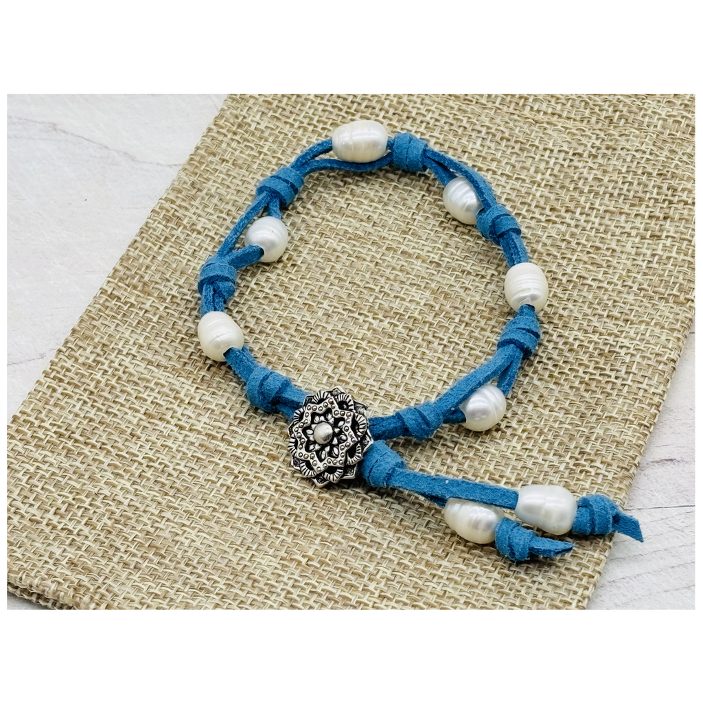 Pearls & Suede Bracelet - Mandala