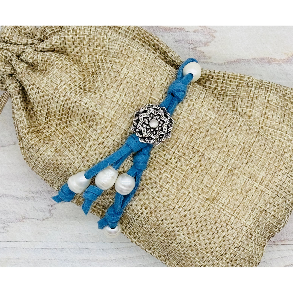Pearls & Suede Bracelet - Mandala