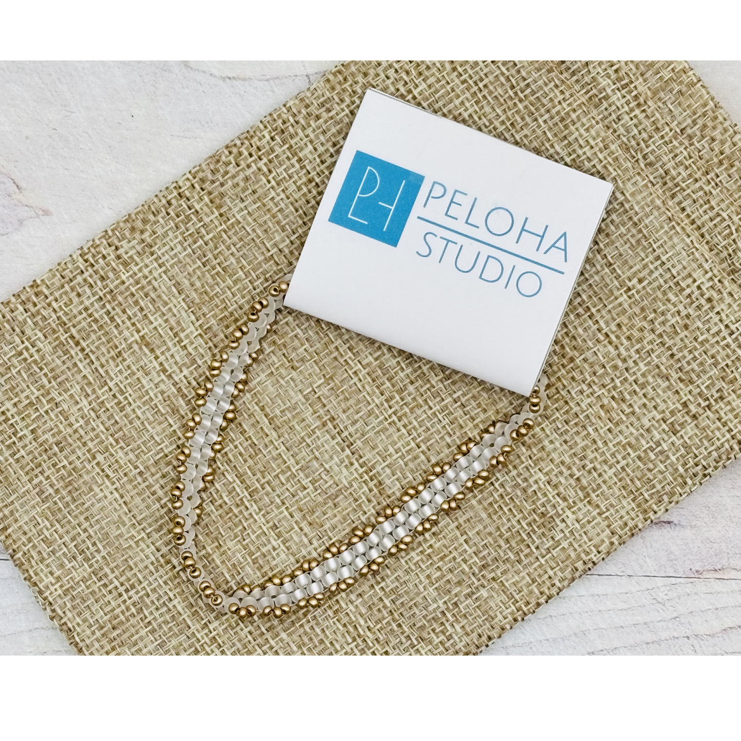 Dainty Woven Seed Bead Bracelet in Silver Lined Crystal & Gold