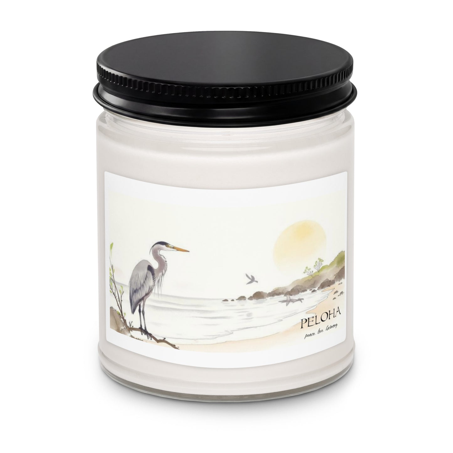 aesthetic-artisan-soy-candle-with-custom-label-art-blue heron-beach
