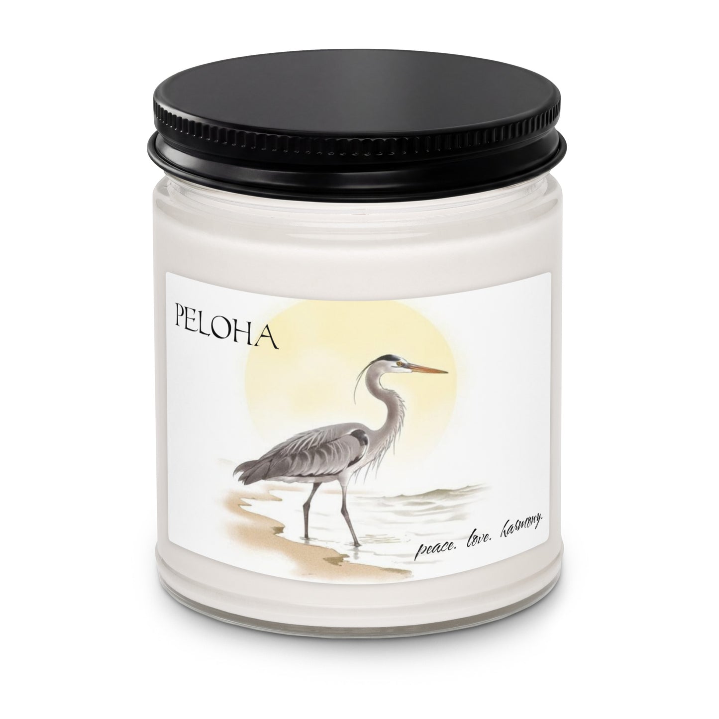 aesthetic-artisan-soy-candle-with-custom-label-art-blue heron-sunset
