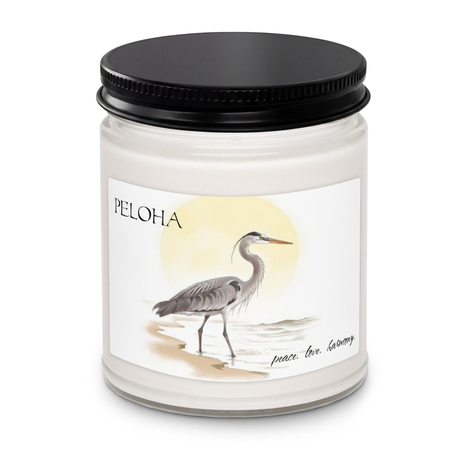 aesthetic-artisan-soy-candle-with-custom-label-art-blue heron-sunset