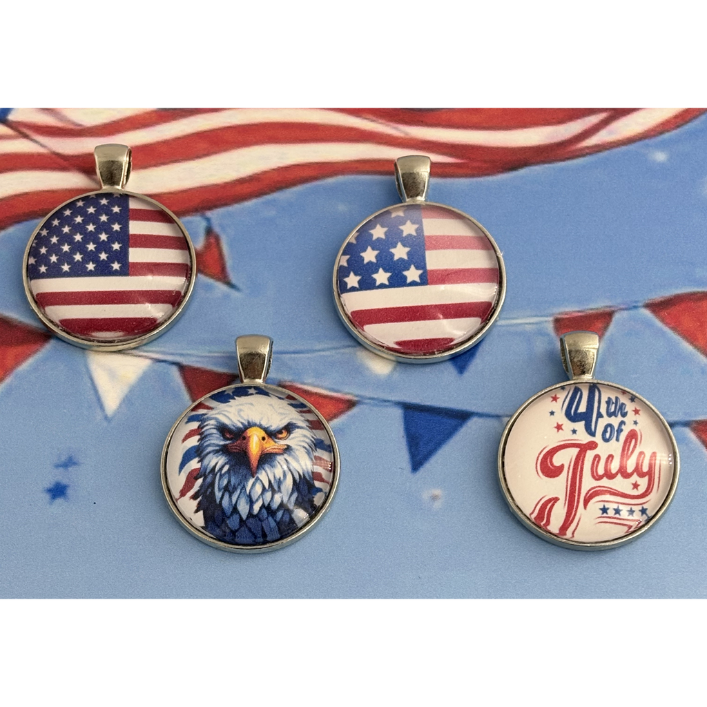 Customizable Distressed Brown Leather Patriotic Choker – Choose Your Pendant